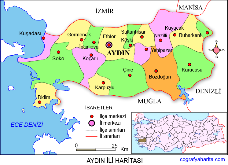 aydın haritası ile ilgili görsel sonucu