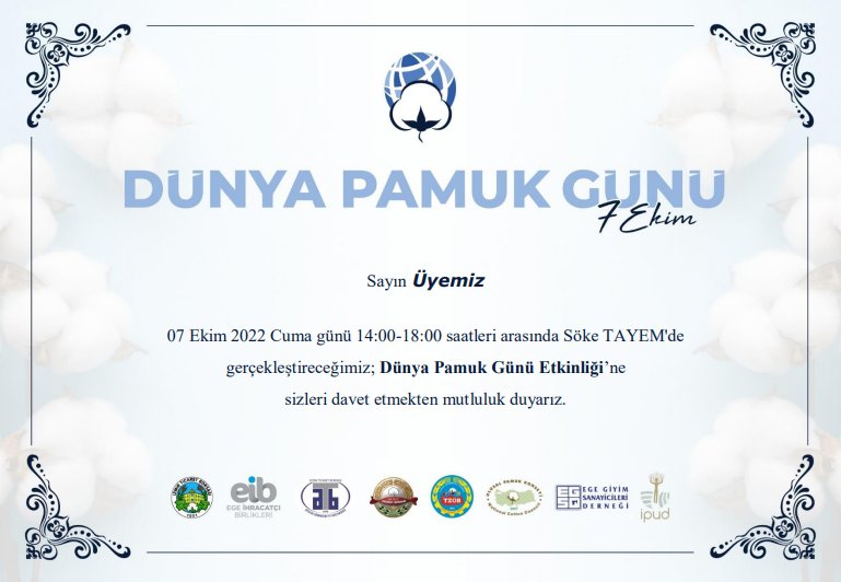 7 EKİM DÜNYA PAMUK GÜNÜ ETKİNLİĞİ