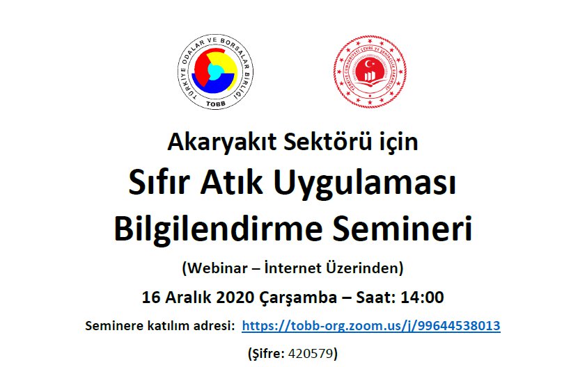 Akaryakıt Sektörü için Sıfır Atık Uygulaması Bilgilendirme Semineri