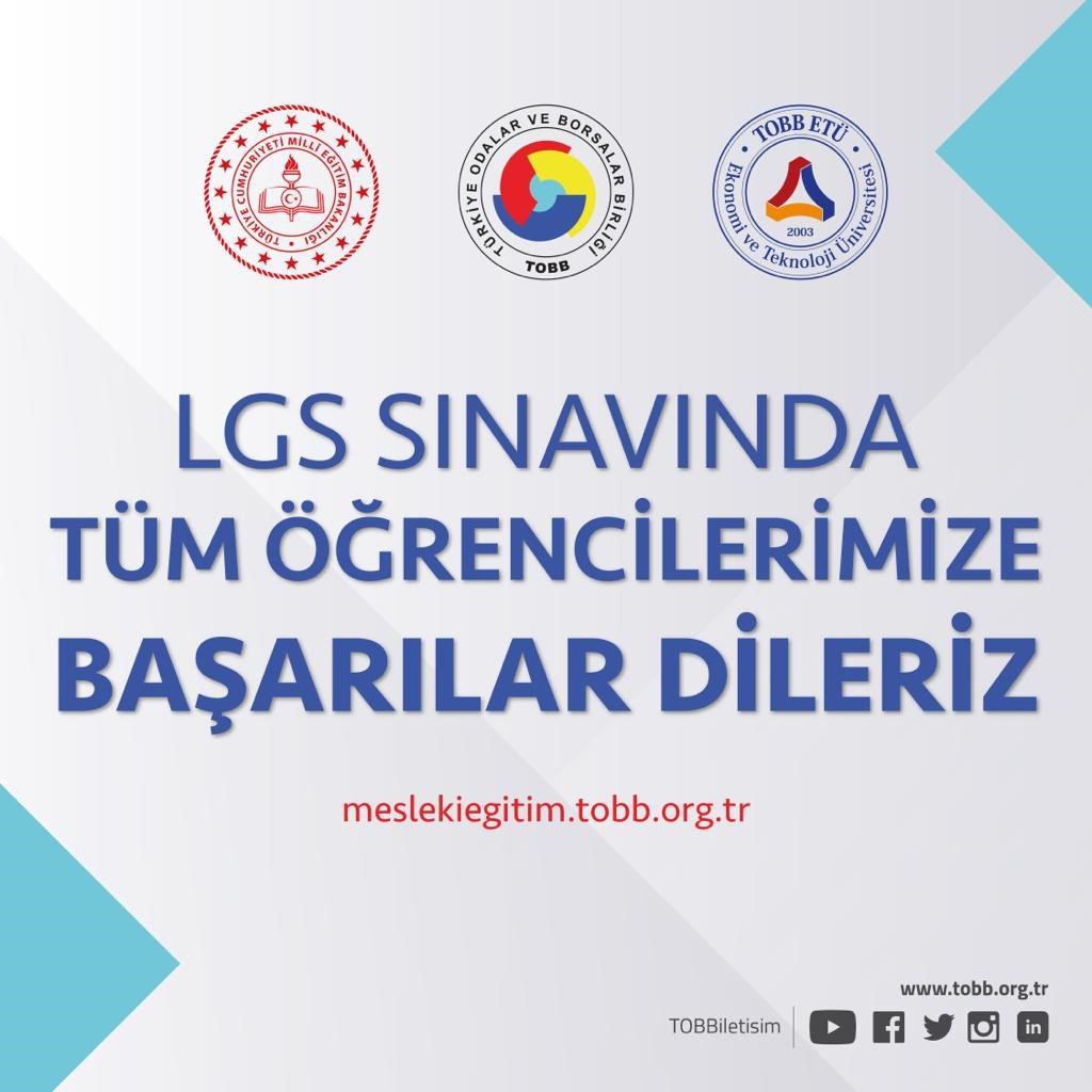 LGS SINAVINDA TÜM ÖĞRENCİLEREMİZE BAŞARILAR DİLERİZ