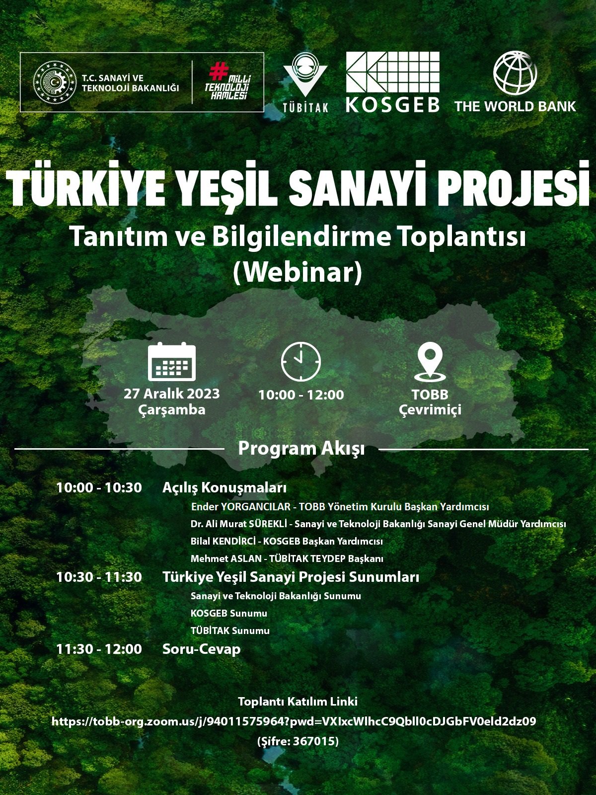 Türkiye Yeşil Sanayi Projesi Bilgilendirme Webinarı