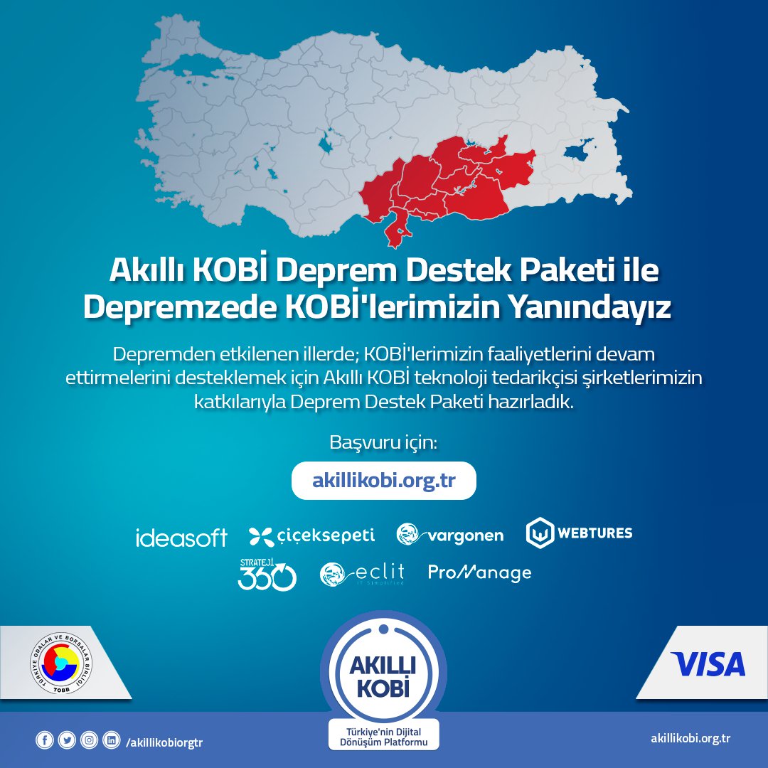 Akıllı KOBİ Deprem Destek Paketi