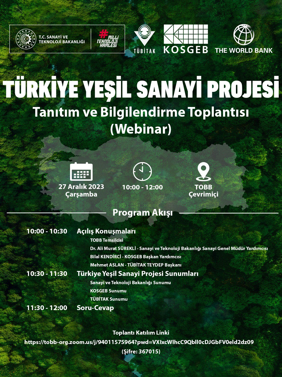 YEŞİL SANAYİ PROJESİ BİLGİLENDİRME WEBİNARI