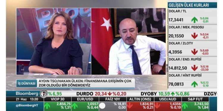 TOBB Yönetim Kurulu Üyesi ve Odamız Başkanı Hakan ÜLKEN, Bloomberght TV'de yayınlanan, Zeliha SARAÇ’ın sunduğu “İş Dünyası” programına bağlanarak gündemdeki ekonomi konularına dair değerlendirmelerde bulundu.