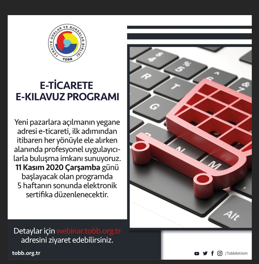 E-TİCARETE E-KILAVUZ Eğitim Programı (Webinar – İnternet Üzerinden)