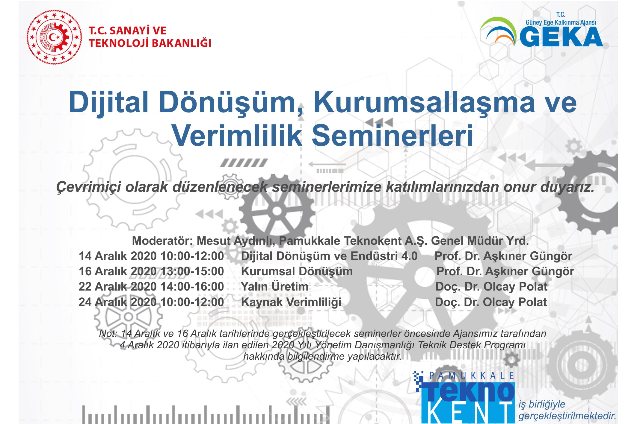 DİJİTAL DÖNÜŞÜM, KURUMSALLAŞMA VE VERİMLİLİK SEMİNERLERİ BAŞLIYOR