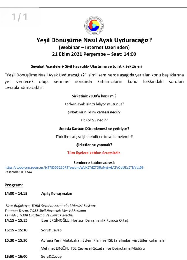 Yeşil Dönüşüm Webinarı