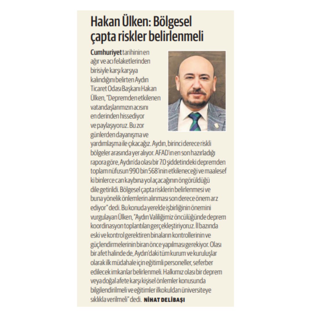 ÜLKEN, Nasıl Bir Ekonomi Gazetesi Ege Özel sayısında değerlendirmelerde bulundu