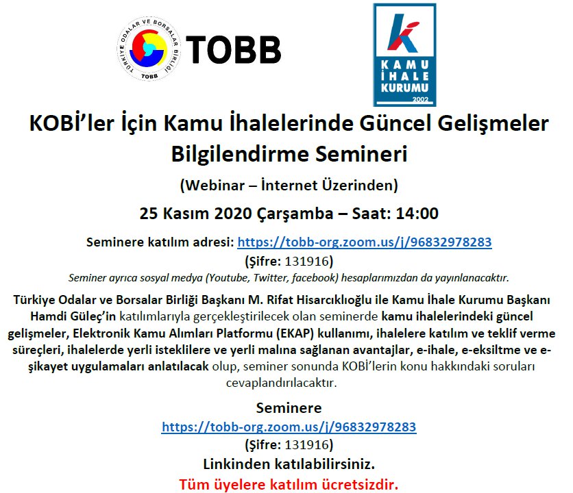 KOBİ’ler İçin Kamu İhalelerinde Güncel Gelişmeler Bilgilendirme Semineri