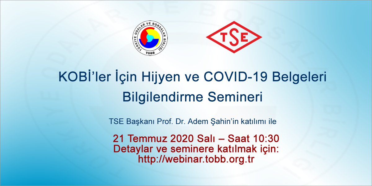 KOBİ'LER İÇİN HİJYEN VE COVID-19 BELGELERİ BİLGİLENDİRME SEMİNERİ