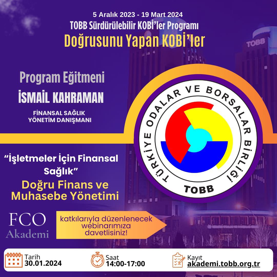 TOBB WEBINAR: İşletmeler için Finansal Sağlık