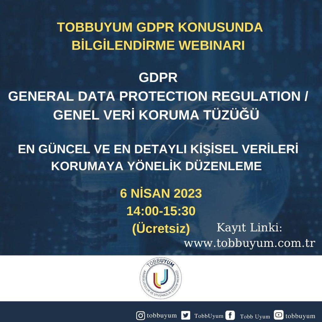 TOBBUYUM GDPR Konusunda Bilgilendirme Webinarı