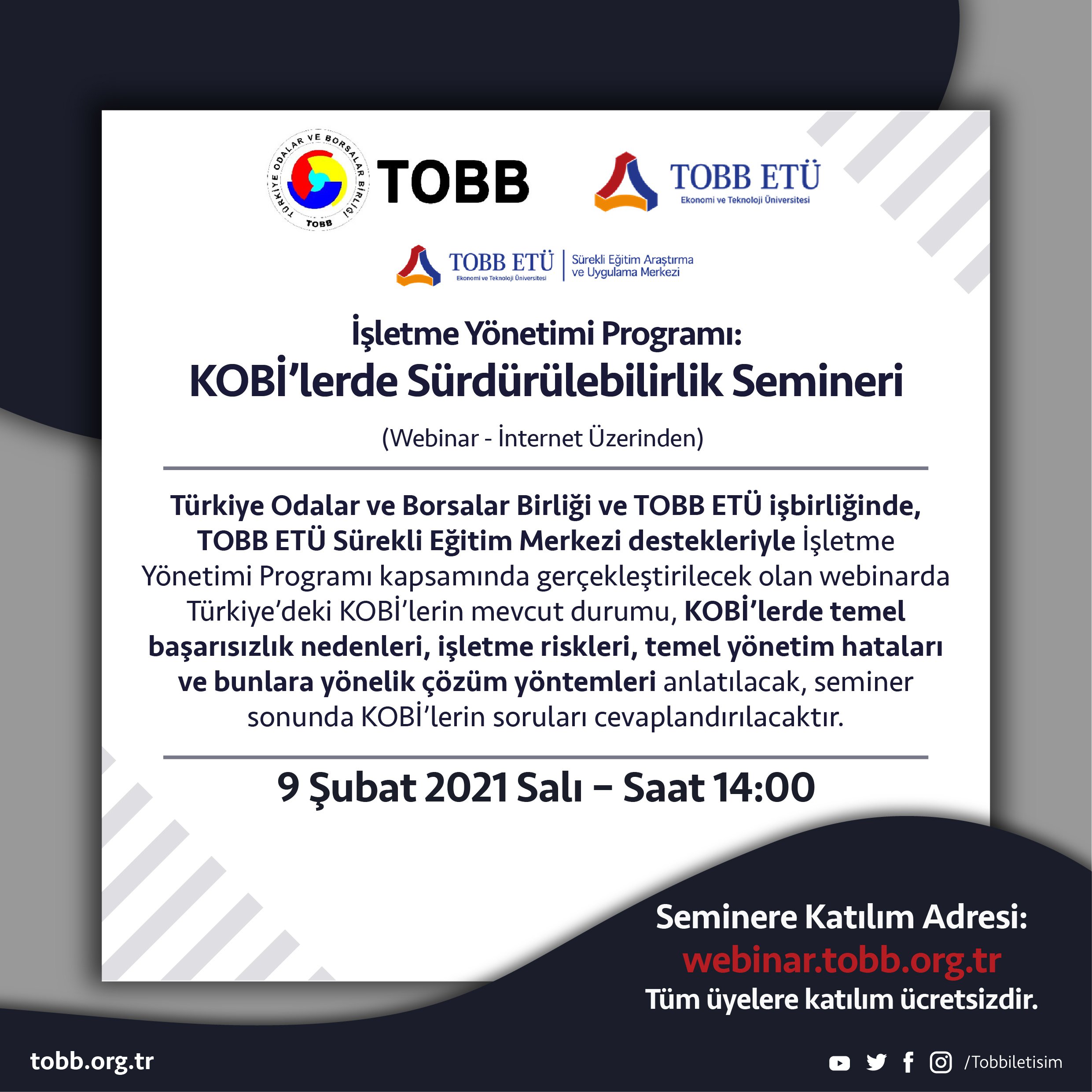 KOBİ’lerde Sürdürülebilirlik Webinarı