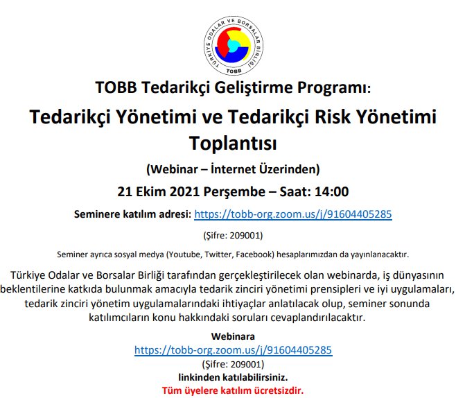 Tedarikçi Yönetimi ve Tedarikçi Risk Yönetimi Semineri (Webinar-İnternet Üzerinden)