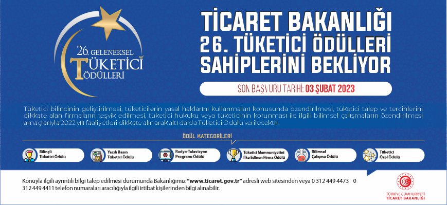 26. TÜKETİCİ ÖDÜLLERİ  HAKKINDA