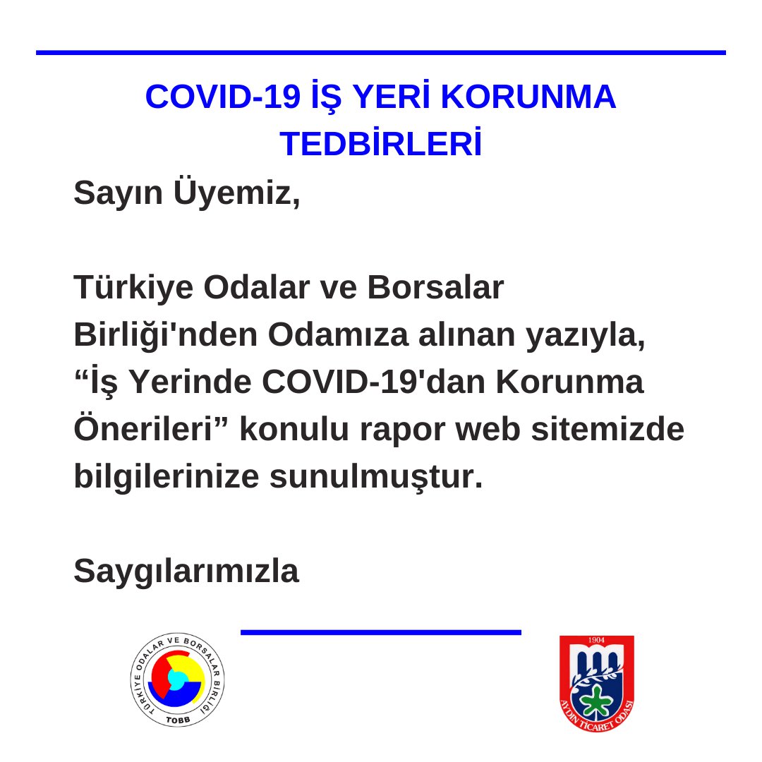 COVID-19 İŞ YERİ KORUNMA TEDBİRLERİ