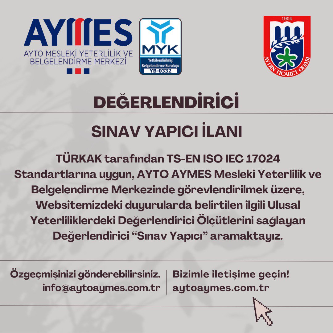 AYMES Değerlendirici İlanı