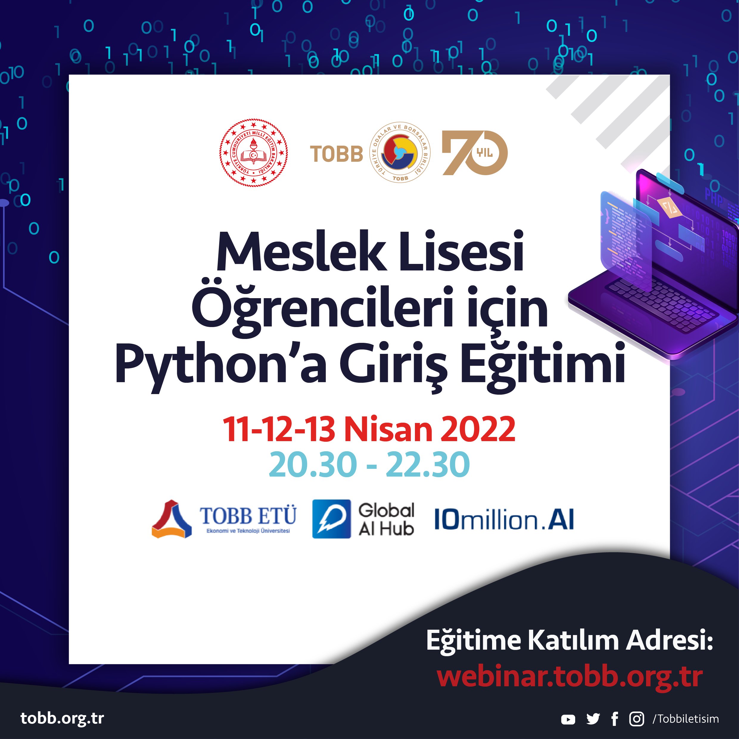 MESLEK LİSESİ ÖĞRENCİLERİNE PYTHON’A GİRİŞ EĞİTİMİ (İNTERNET ÜZERİNDEN)