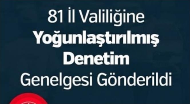 81 İL VALİLİĞİNE YOĞUNLAŞTIRILMIŞ DENETİM GENELGESİ GÖNDERİLDİ