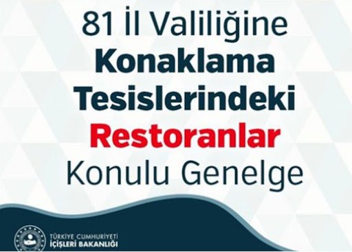 KONAKLAMA TESİSLERİNDEKİ RESTORANLAR KONULU GENELGE