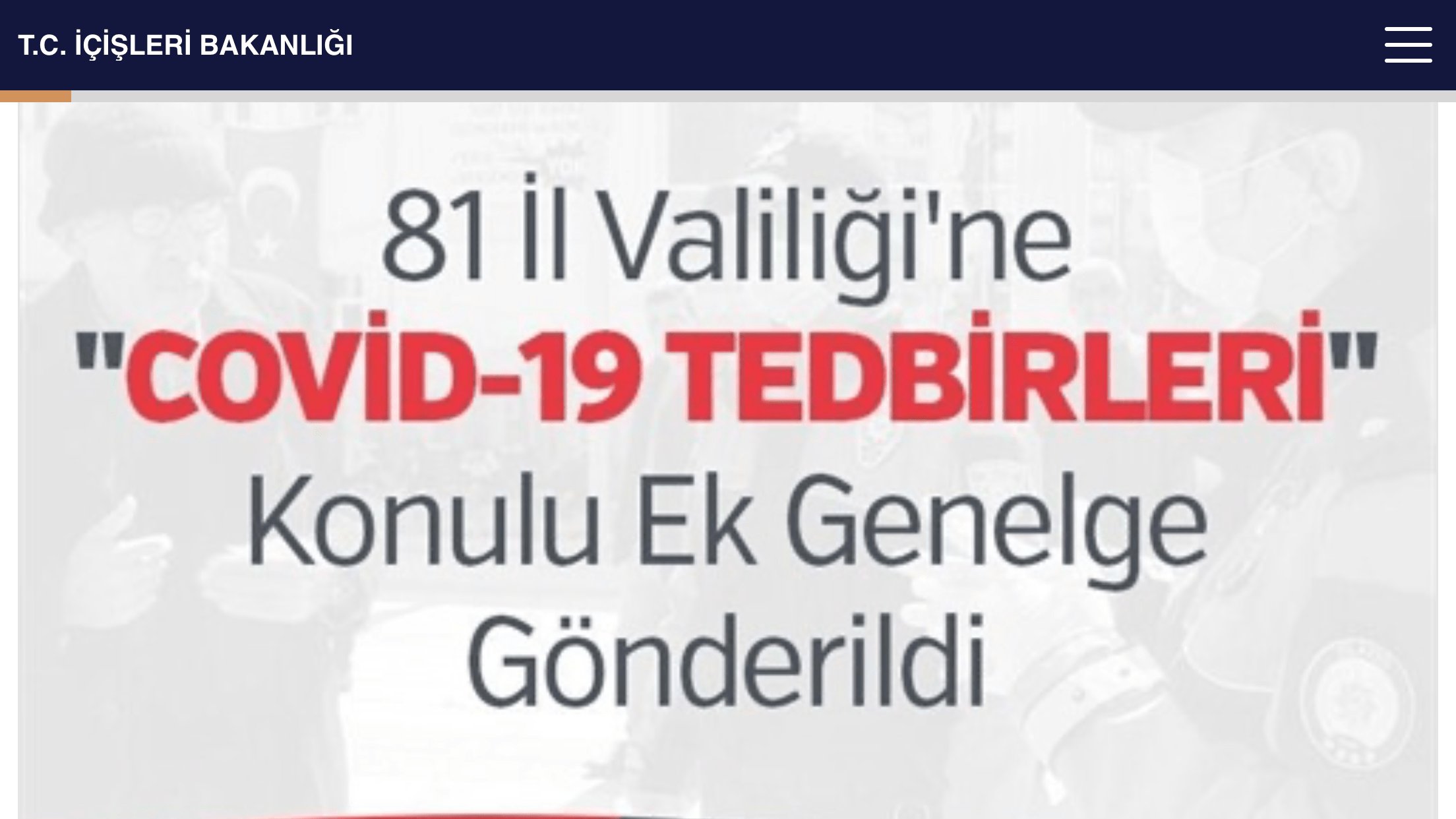 81 İl Valiliği'ne “COVİD-19  TEDBİRLERİ” Konulu Ek Genelge Gönderildi